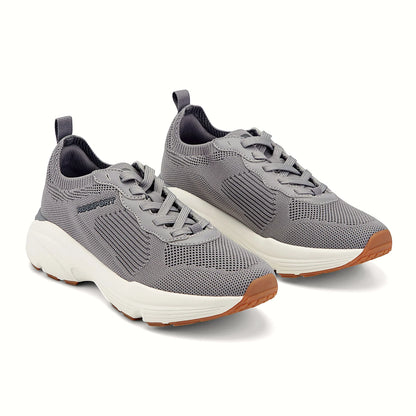 Close view of the ribbed midfoot panel and lace system on a knit sneaker